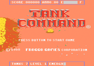 Tank Command title screen for Atari 7800